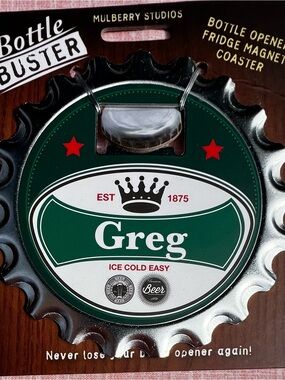 Bottle Opener Fridge Magnet Coaster - Green